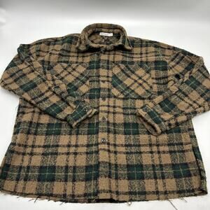 MNML Heavy Duty Knit Flannel Mens L Field Ranch Oversized Shirt Jacket Shacket